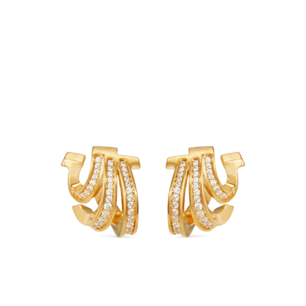Ferragamo Triple-Gancini Crystal-hoop Earrings