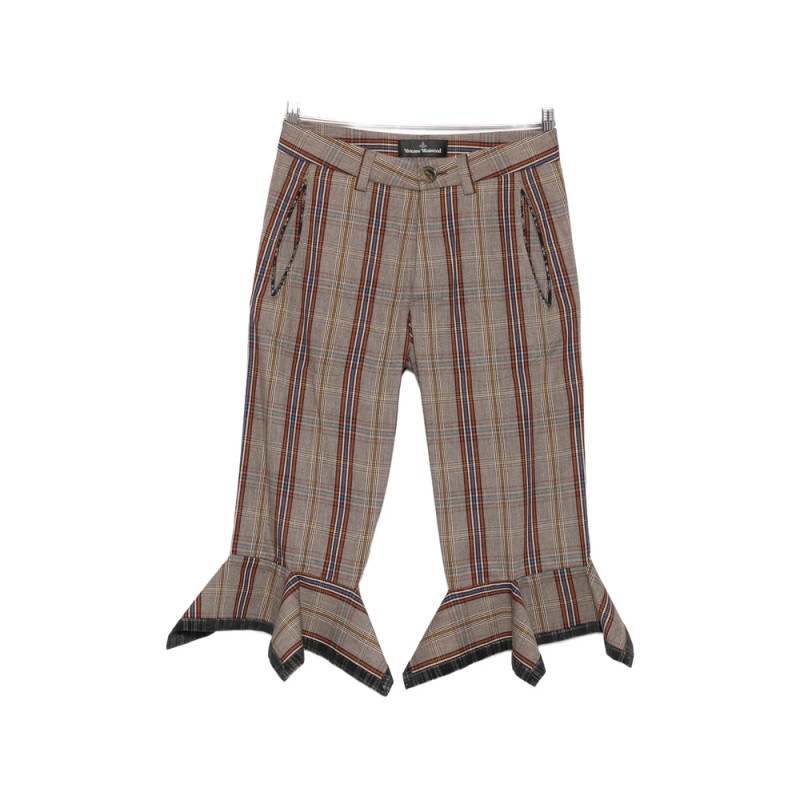 Vivienne Westwood Checked-pattern Ruffled Crop Trousers