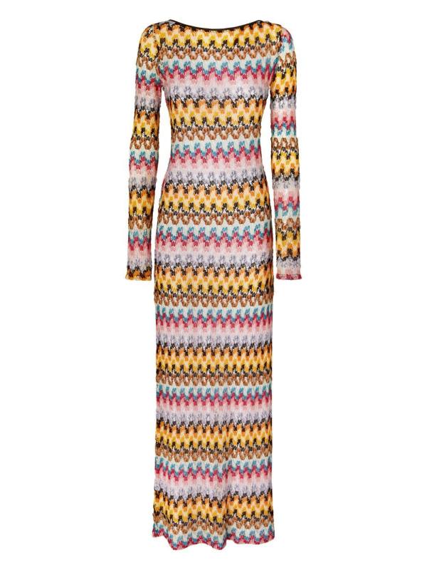 zigzag-woven maxi dress