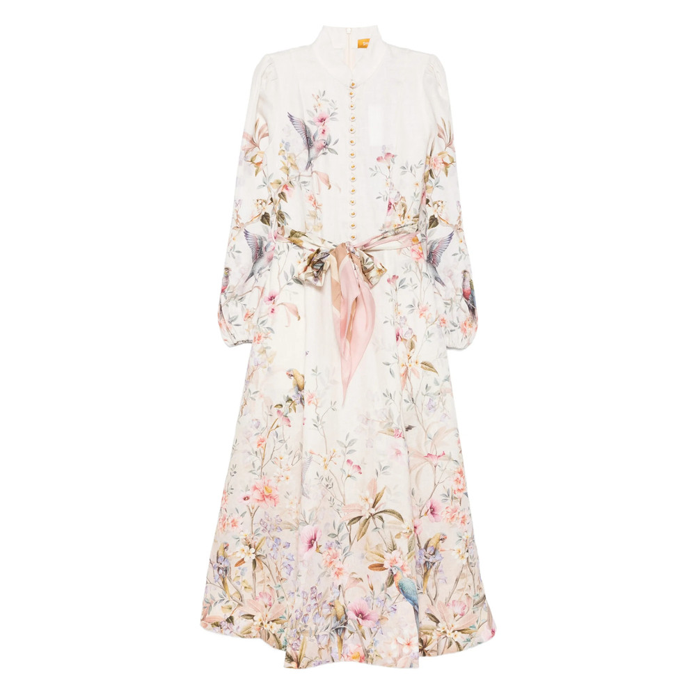 Zimmermann Rebellion Button Floral-print Midi Dress