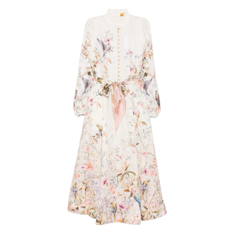 Zimmermann Rebellion Button Floral-print Midi Dress
