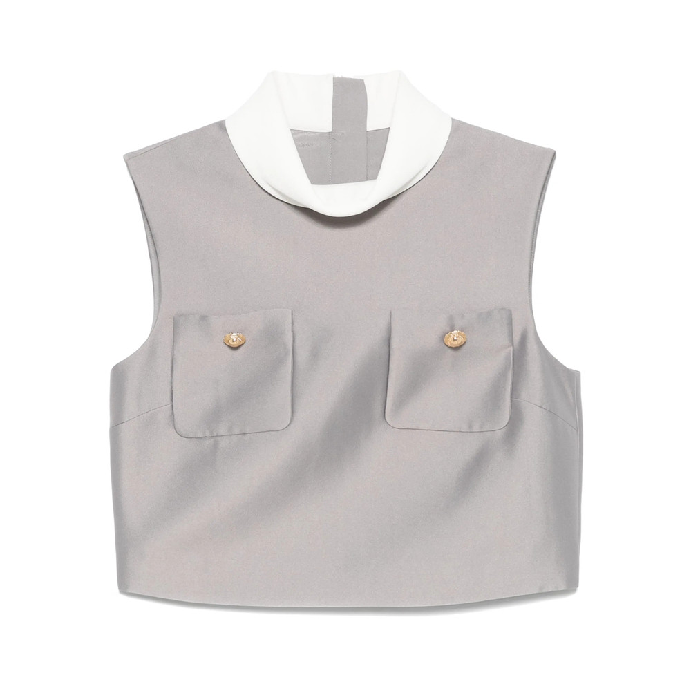 Self Portrait Satin-finish Top