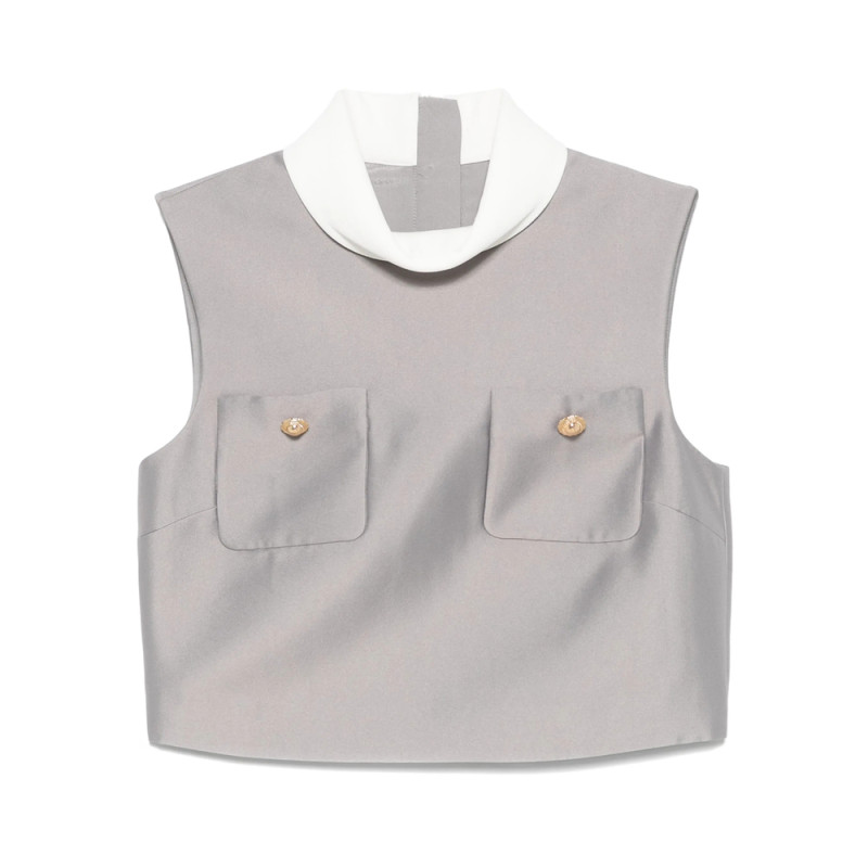 Self Portrait Satin-finish Top
