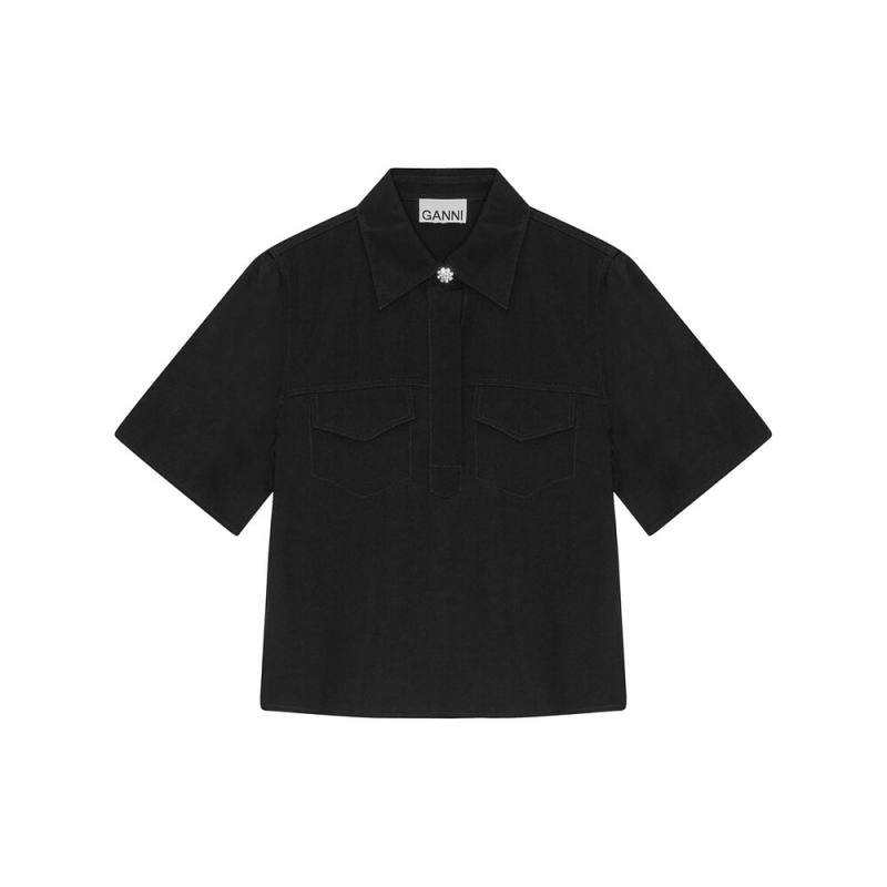 Ganni Twill Blouse