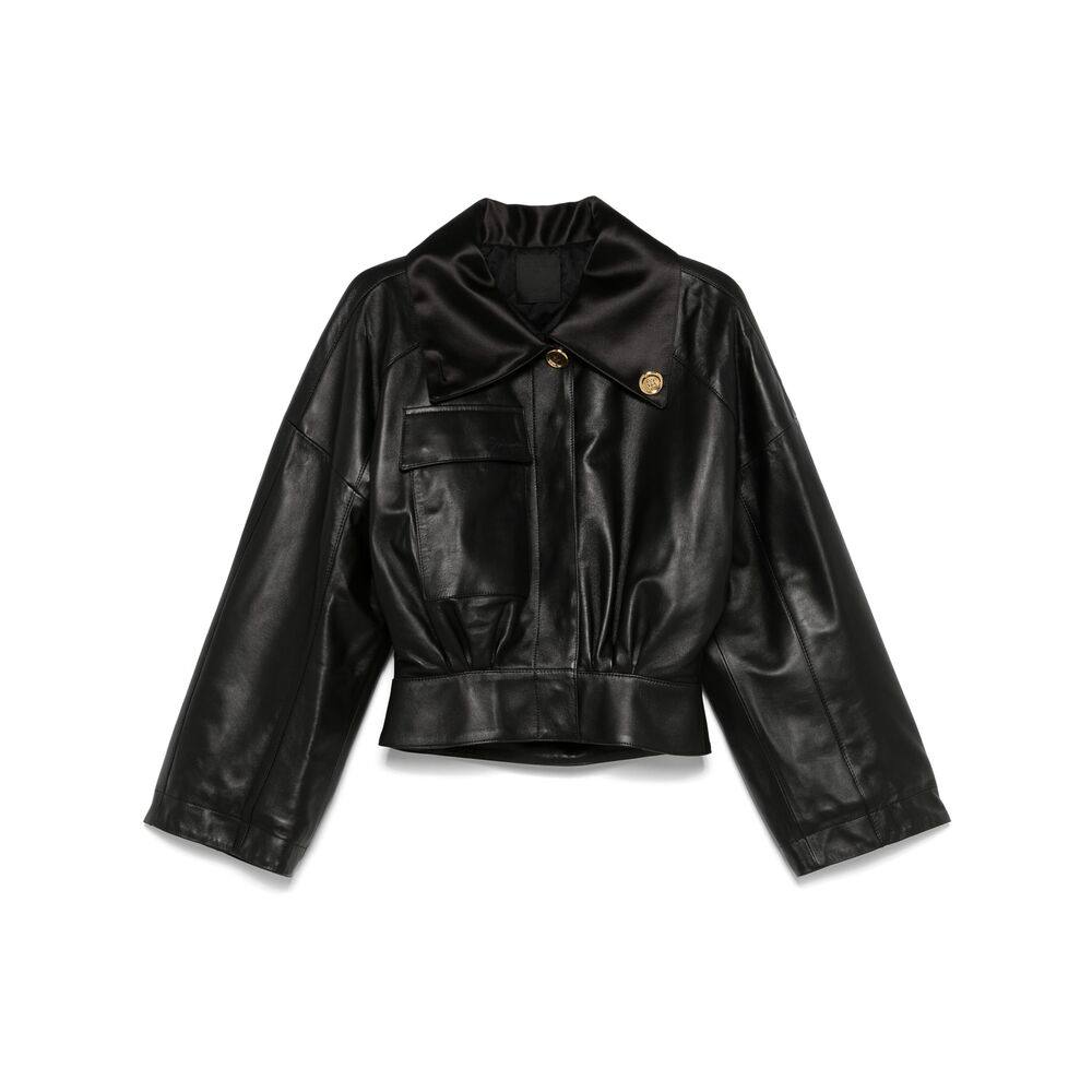 Givenchy Adjustable-collar Leather Jacket