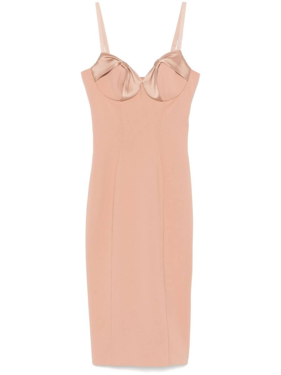 bow-embellishment midi dress