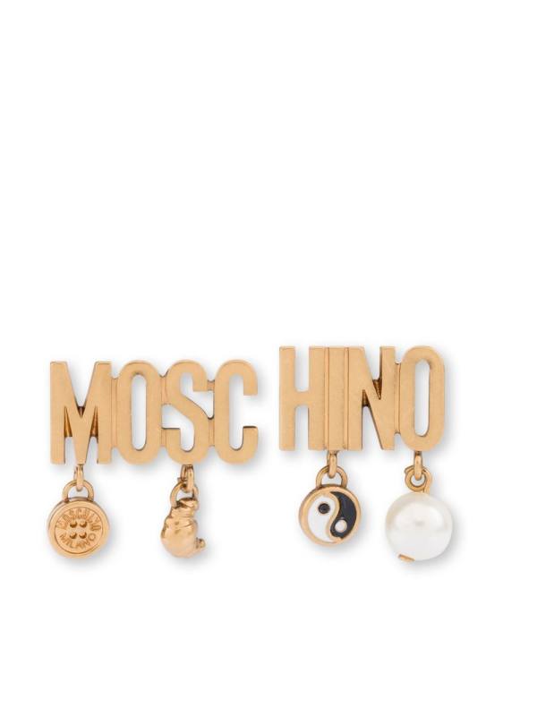 logo-lettering earrings