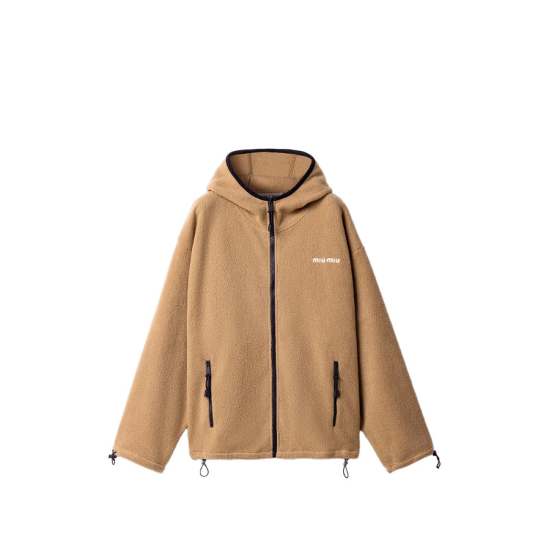 Miu Miu Cotton Fleece Zipper Hoodie
