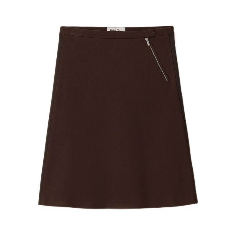 Miu Miu Logo-detail Ribbed Mini Skirt