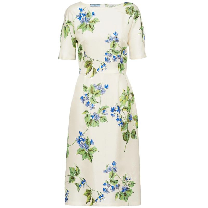 Prada Floral-print Twill Dress