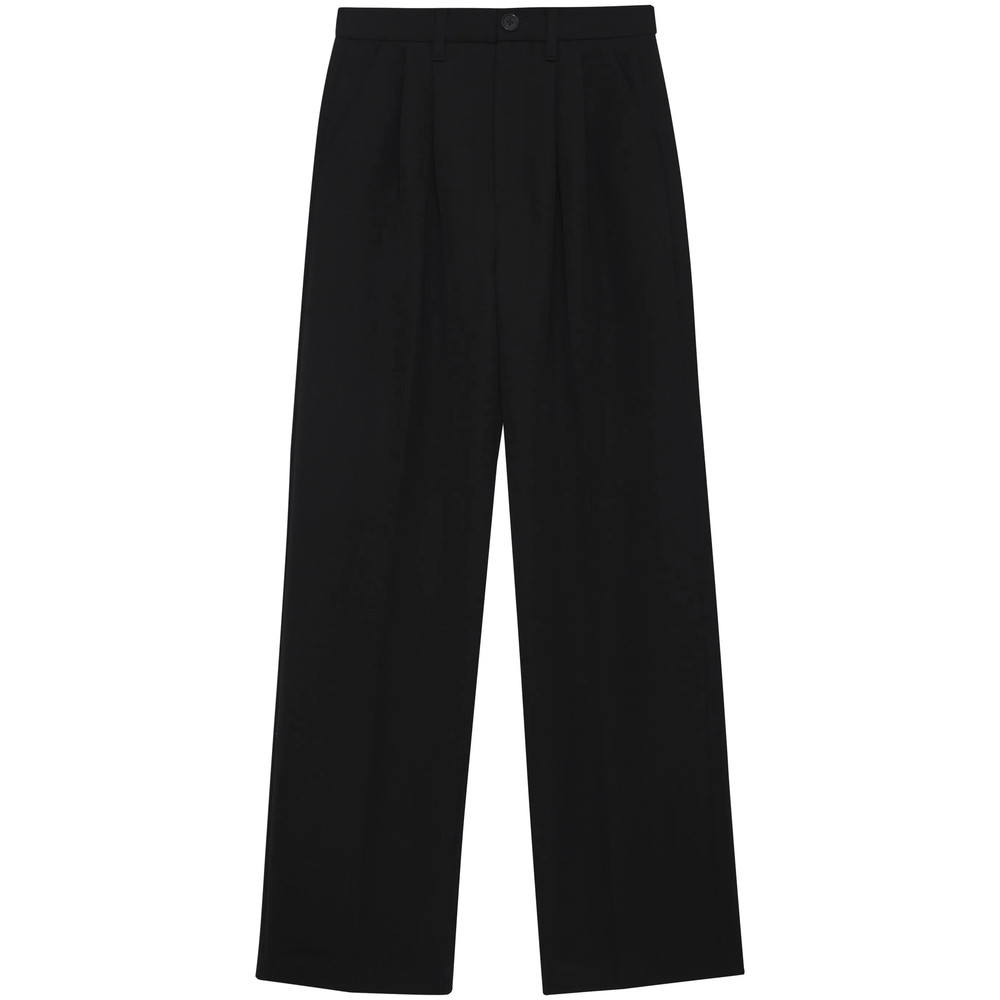 Anine Bing Carrie Wide-leg Wool Trousers
