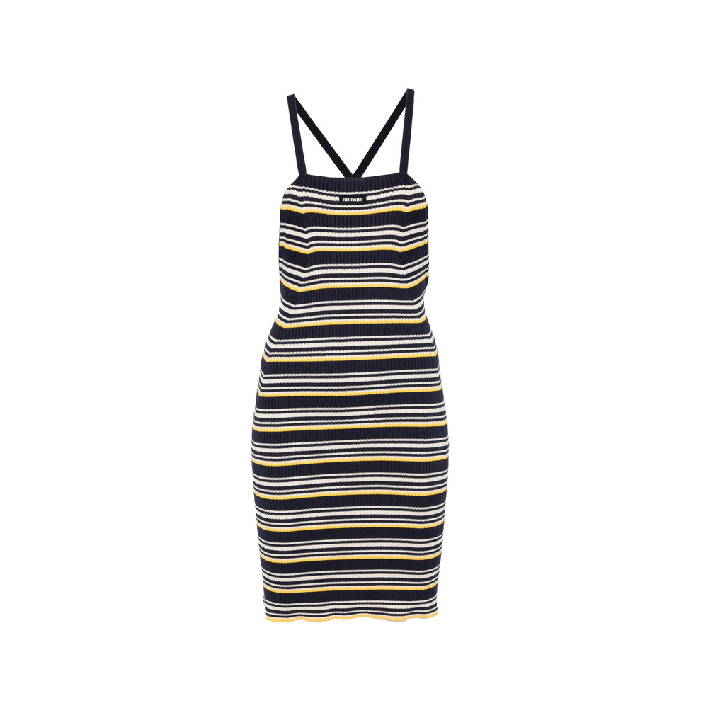 Miu Miu Striped Spaghetti Strap Dress
