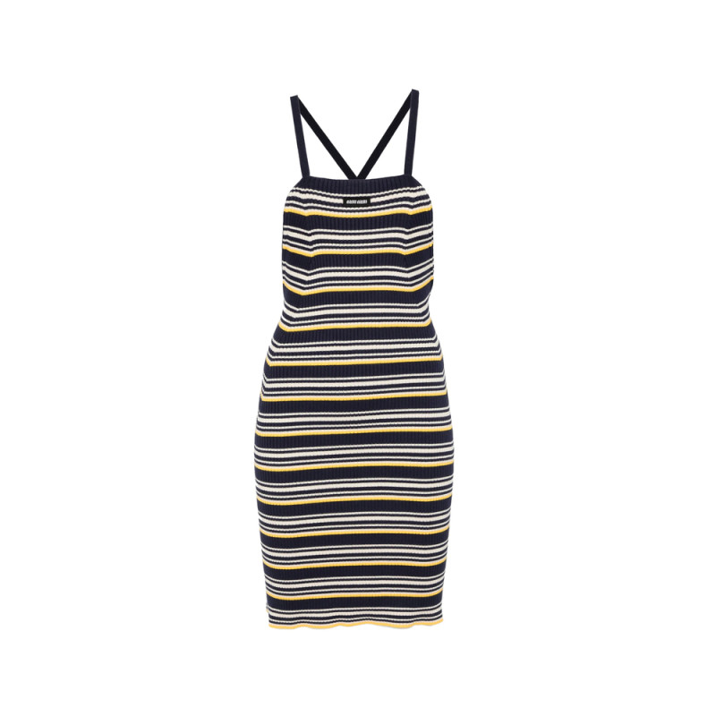 Miu Miu Striped Spaghetti Strap Dress