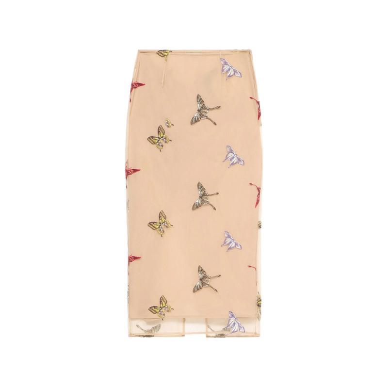 Blumarine Butterfly-applique Midi Skirt
