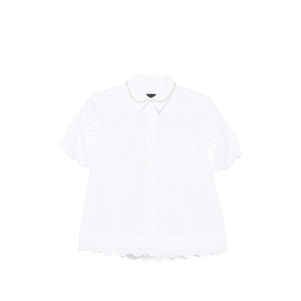 Simone Rocha Pearl-embellished Broderie-anglaise Shirt