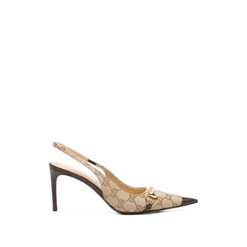 Gucci Donna Horsebit GG Supreme Slingback Pumps
