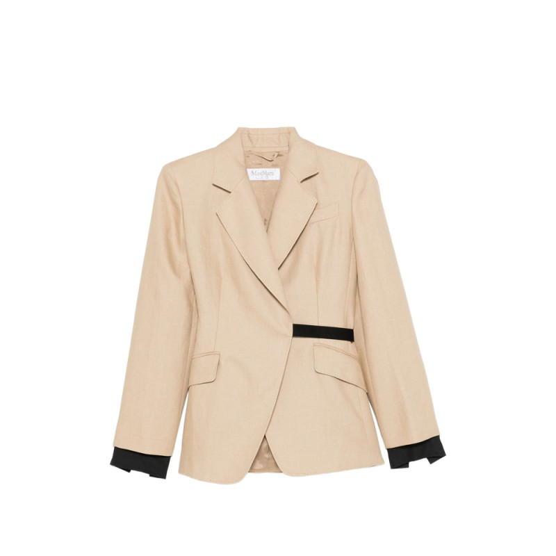Max Mara Mxsfionda Black Trim Linen Blazer