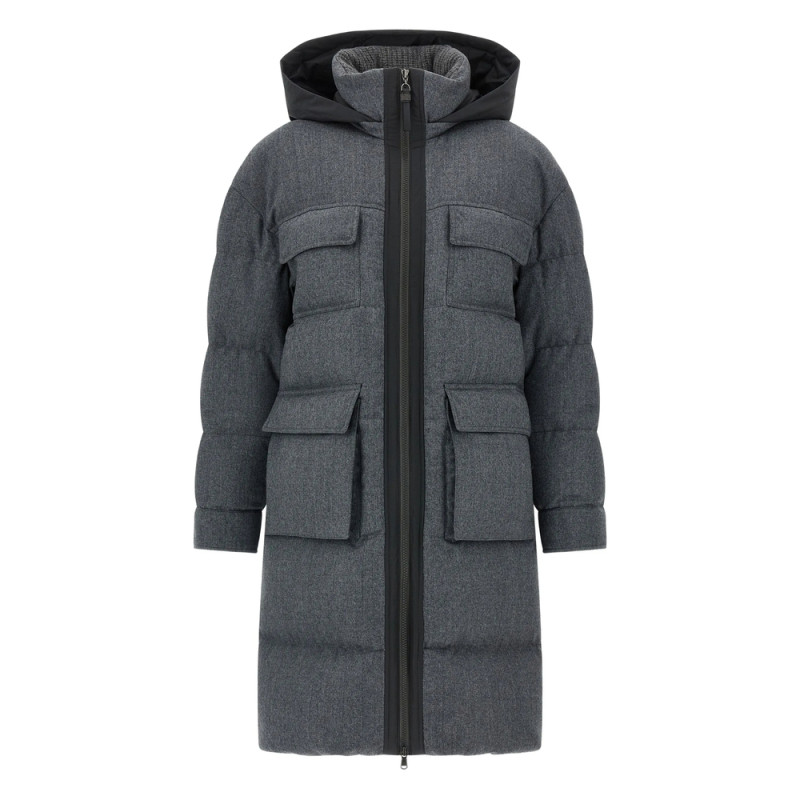 Brunello Cucinelli Wool Down Quilted Coat