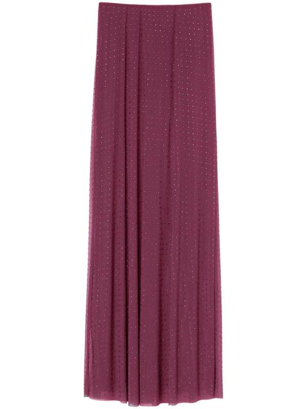 rhinestone-embellished tulle skirt