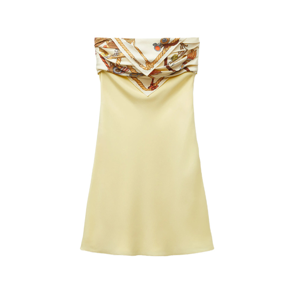 Versace Silk-twill Scarf-overlay Mini Dress