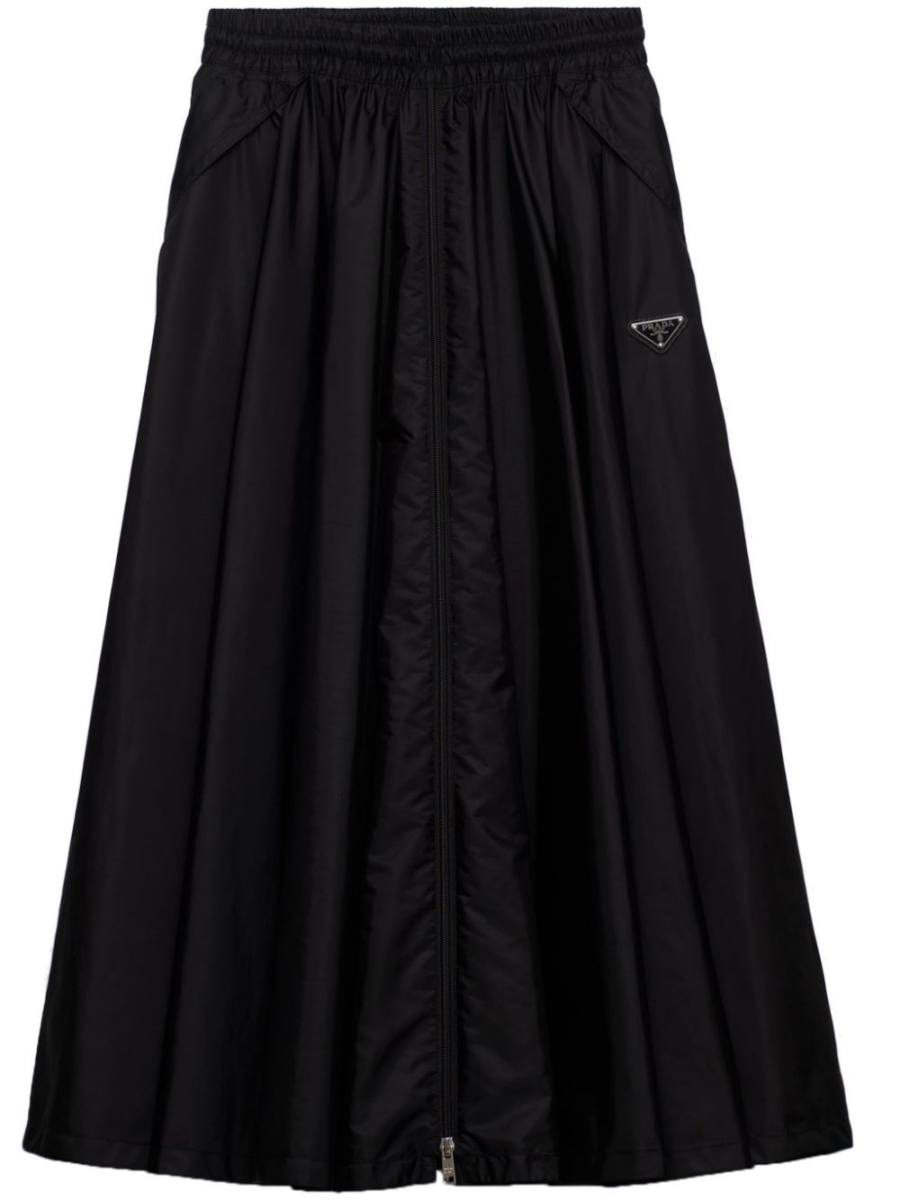 enamel triangle logo midi skirt