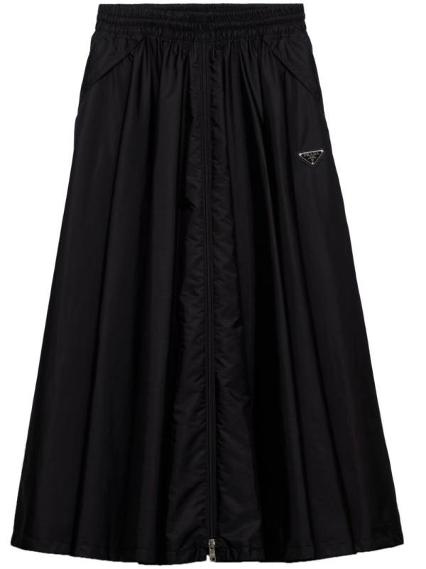 enamel triangle logo midi skirt
