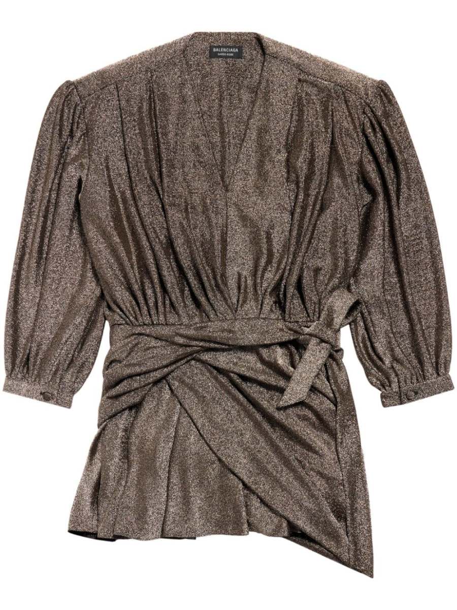 draped glittered mini dress