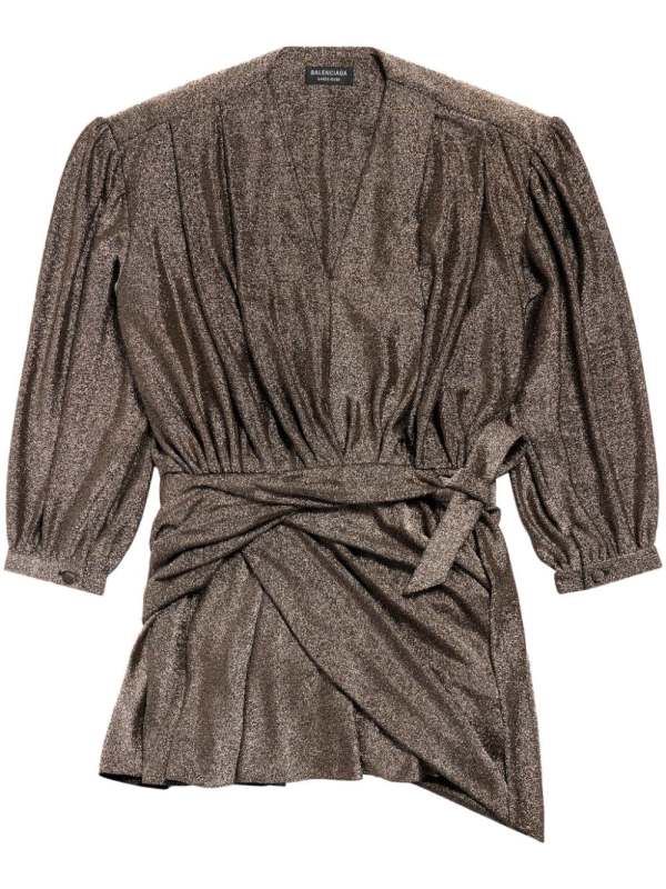 draped glittered mini dress