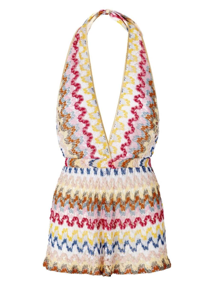zigzag-woven playsuit
