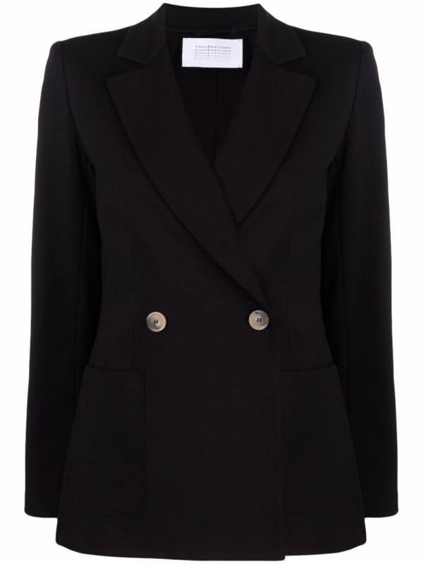 notched-lapel double-breasted jacket