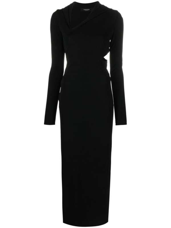 cut-out hooded maxi dress