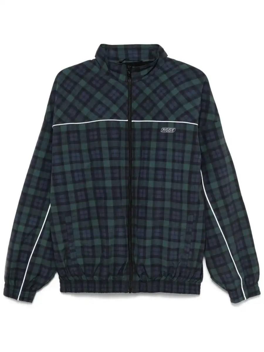 tartan-check track jacket