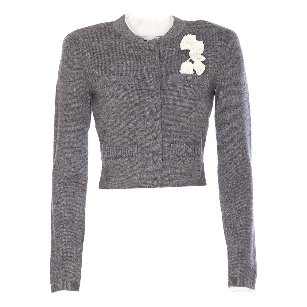 Self-portrait Crochet-flower Button Cardigan