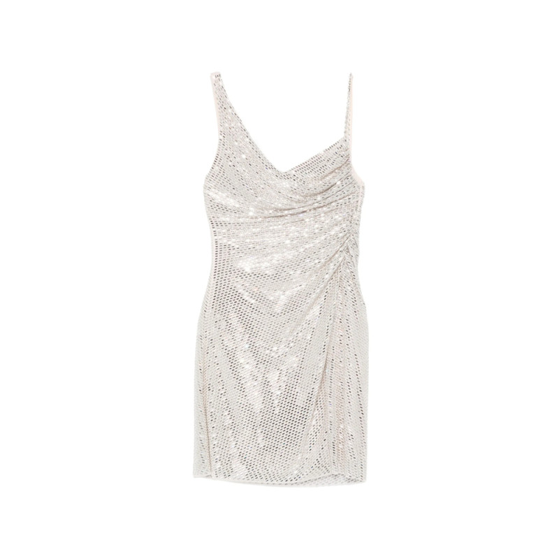 Self-portrait Rhinestone-embellished Ruched Mini Dress