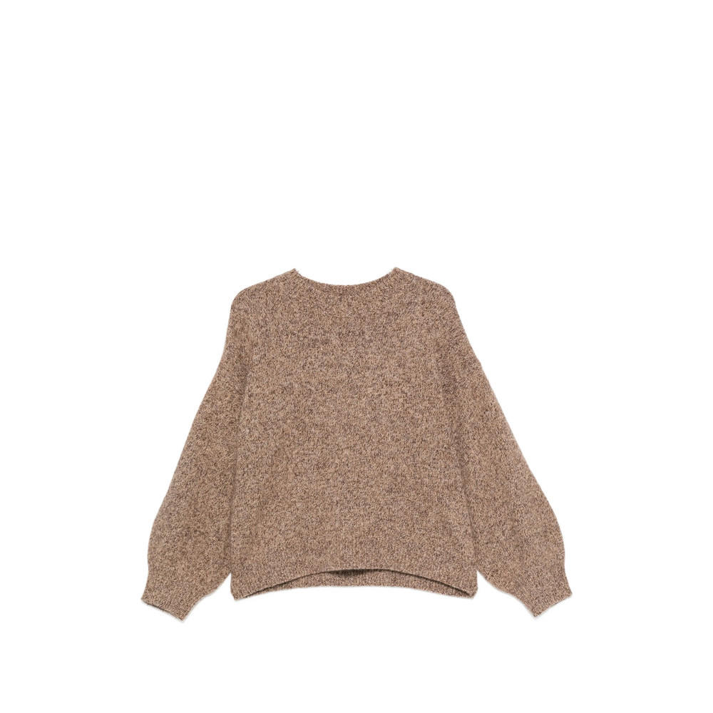 Soft Goat Mélange-effect Crew-neck Sweater