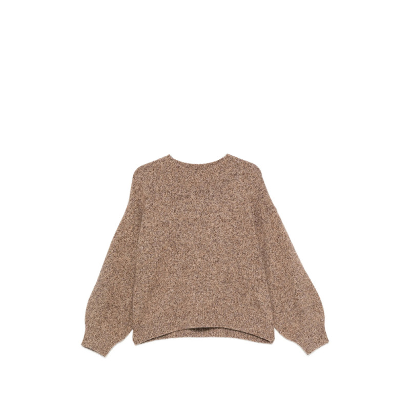 Soft Goat Mélange-effect Crew-neck Sweater
