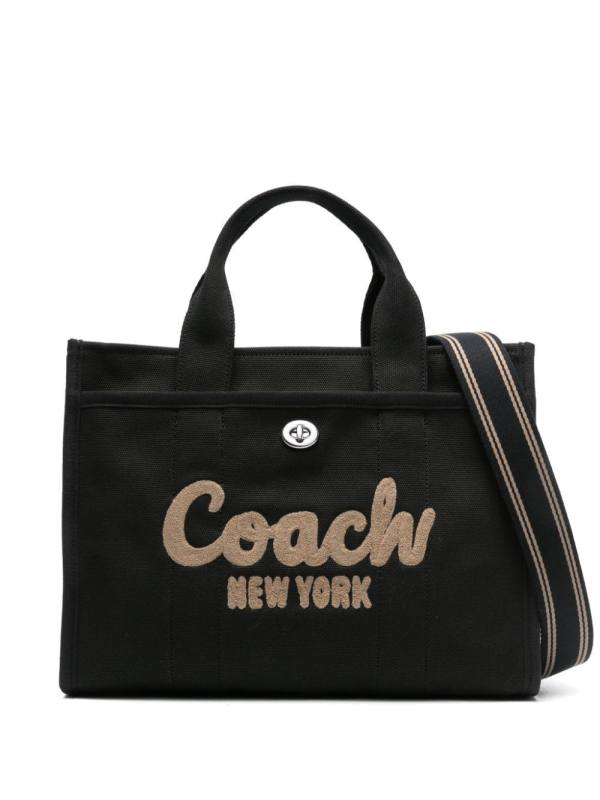 Field logo-appliqué tote bag