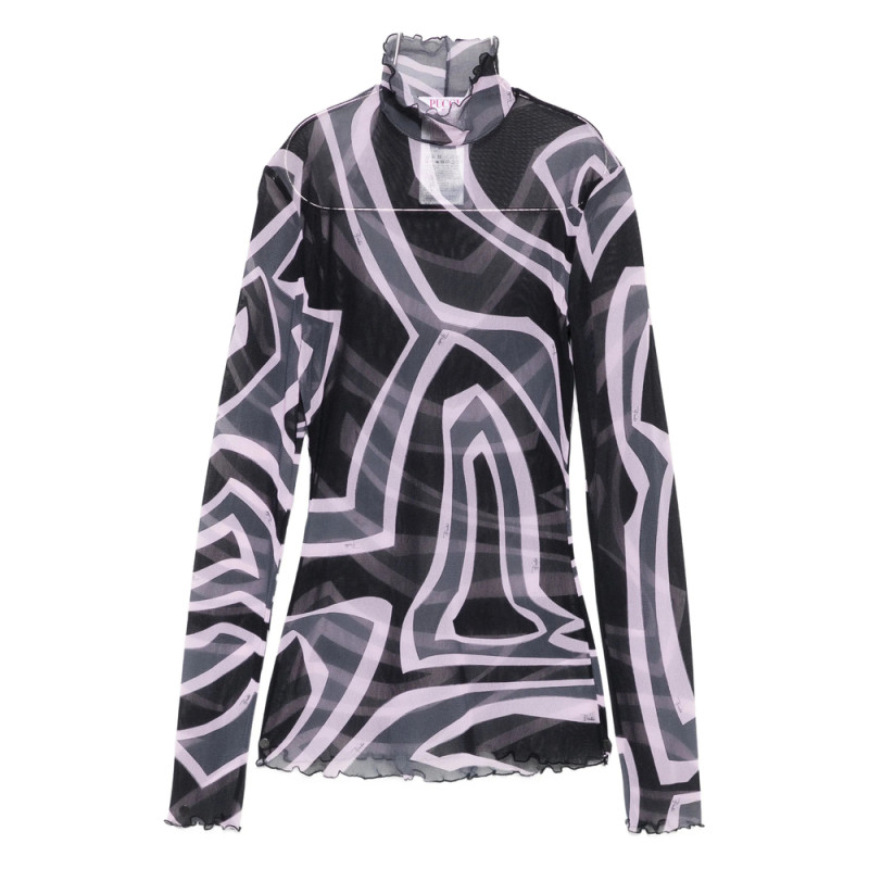 Pucci Abstract-print Mesh Top