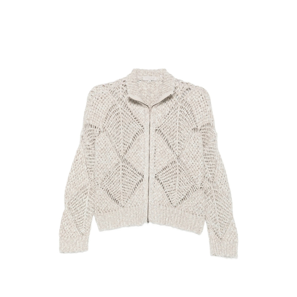 Antonelli Firenze Maira Sequin-embellished Open-knit Cardigan