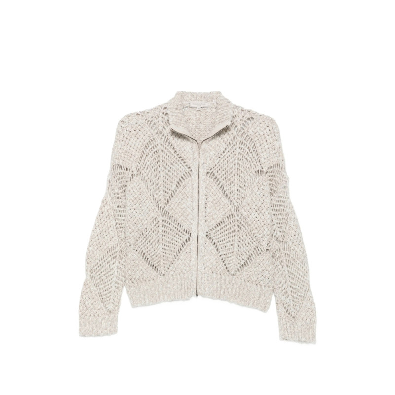 Antonelli Firenze Maira Sequin-embellished Open-knit Cardigan