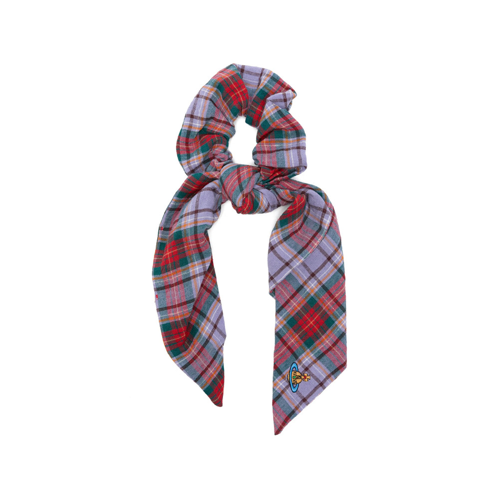 Vivienne Westwood Tartan-pattern Logo-embroidery Scrunchie
