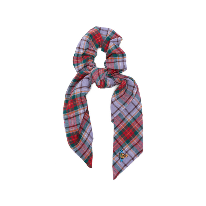Vivienne Westwood Tartan-pattern Logo-embroidery Scrunchie