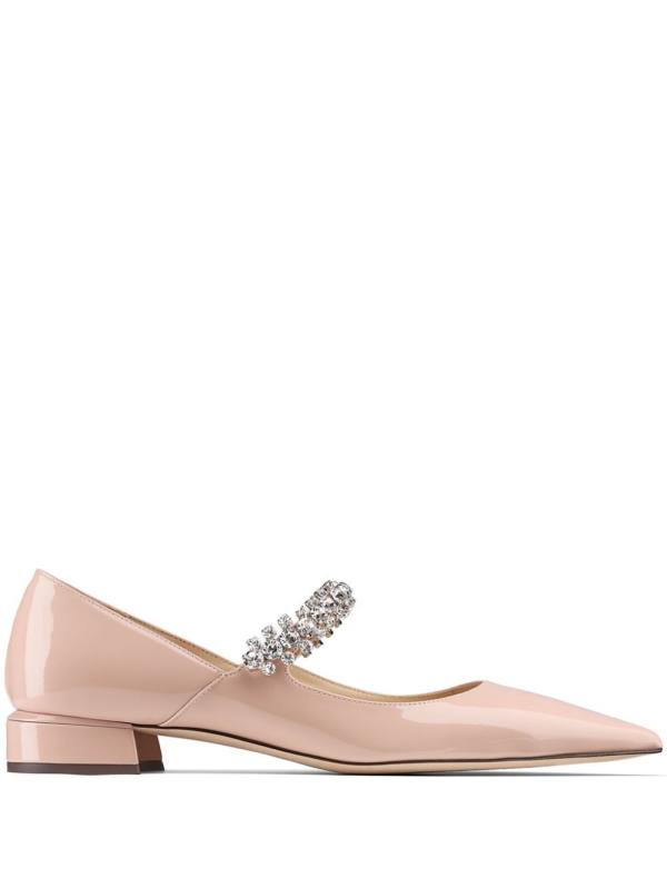 Bing crystal-strap ballerina shoes