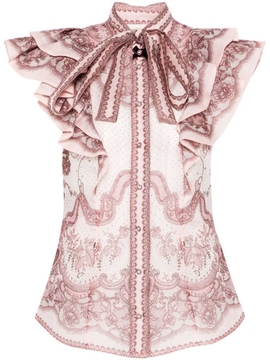 Crush frilled blouse