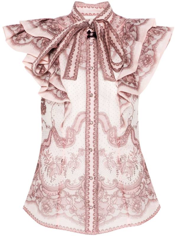 Crush frilled blouse