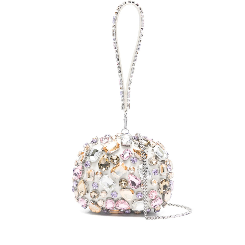 Self-portrait Crystal-embellished Mini Clutch Bag