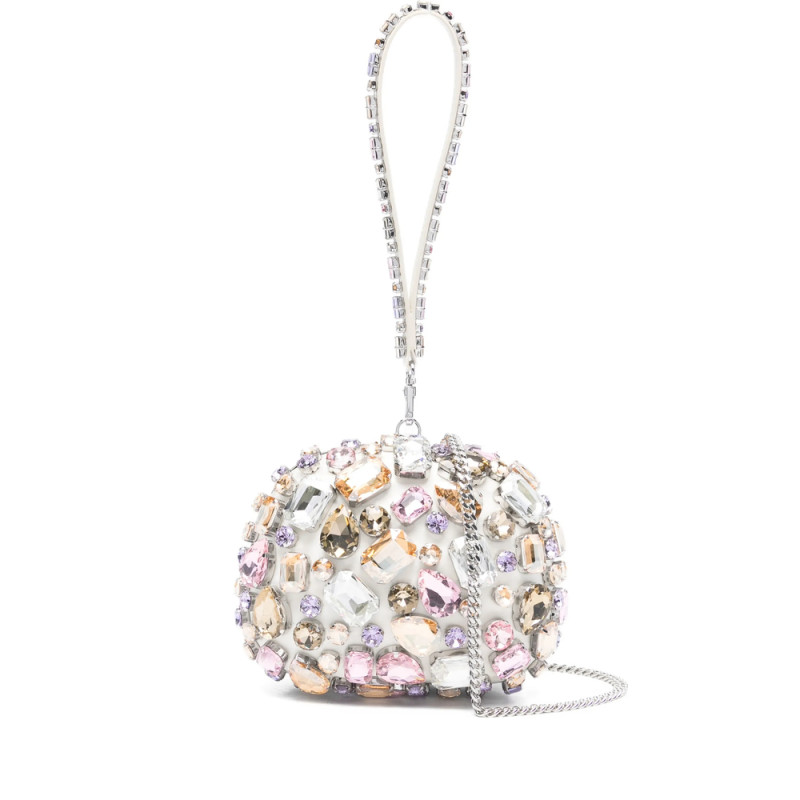 Self-portrait Crystal-embellished Mini Clutch Bag