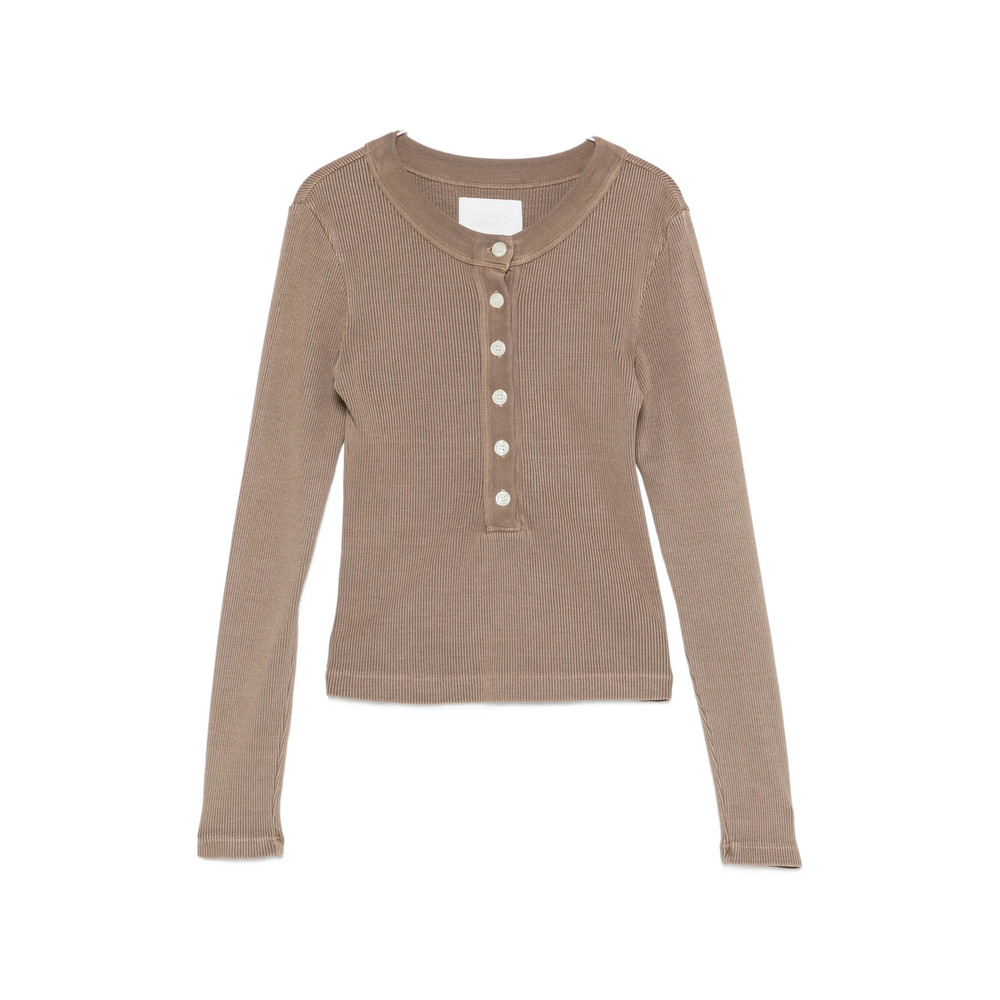 Citizens Of Humanity Varra Henley Ribbed-knit Top