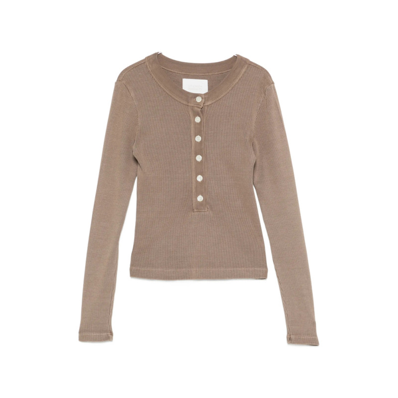 Citizens Of Humanity Varra Henley Ribbed-knit Top