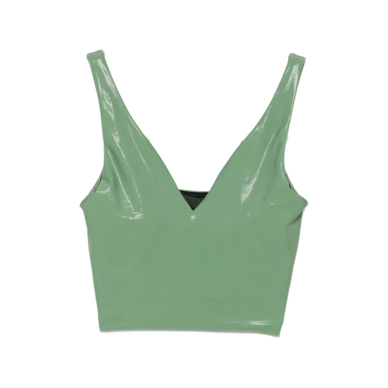 Macron V-neck Cropped Performance Top